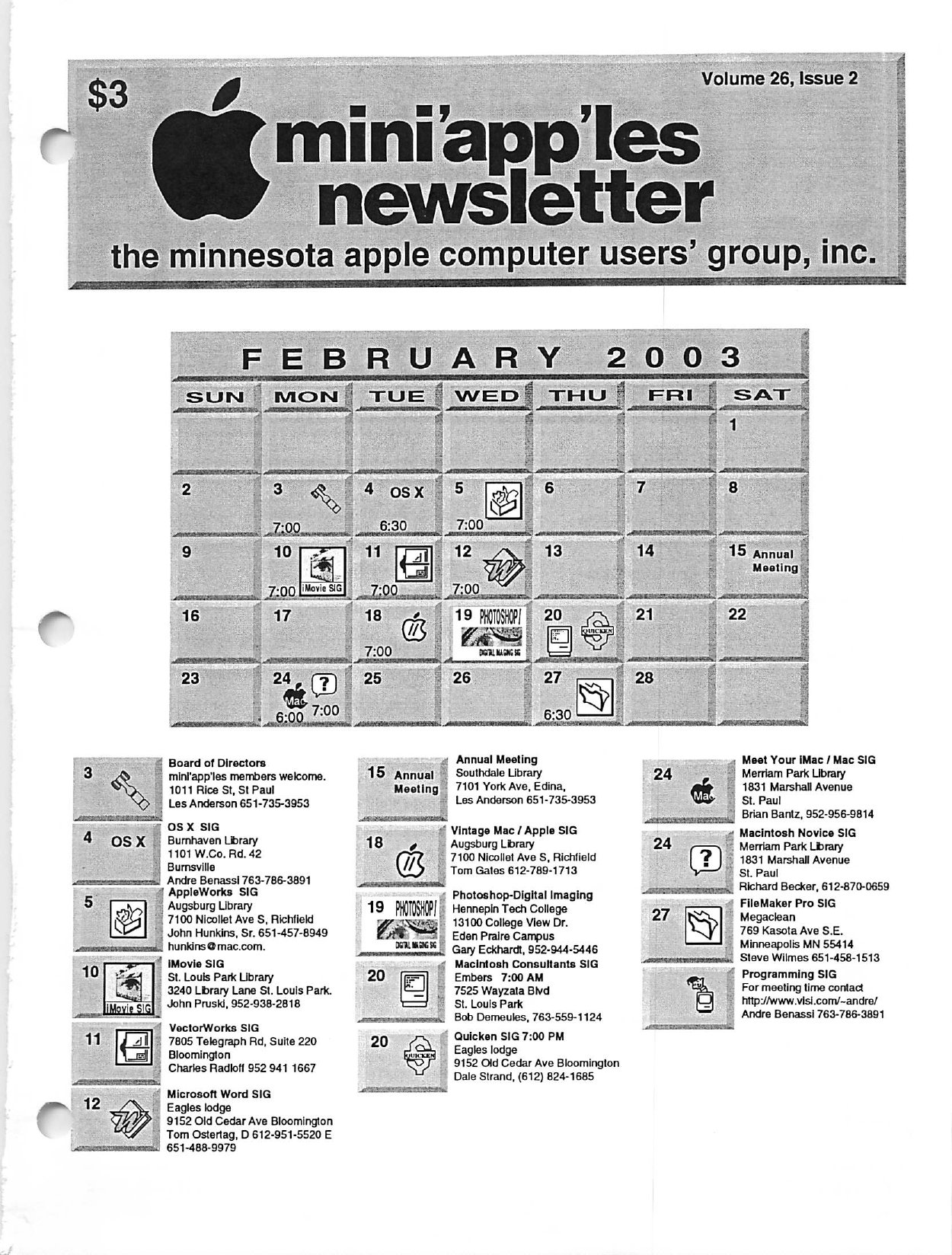 Mini'app'les Newsletter — February 2003