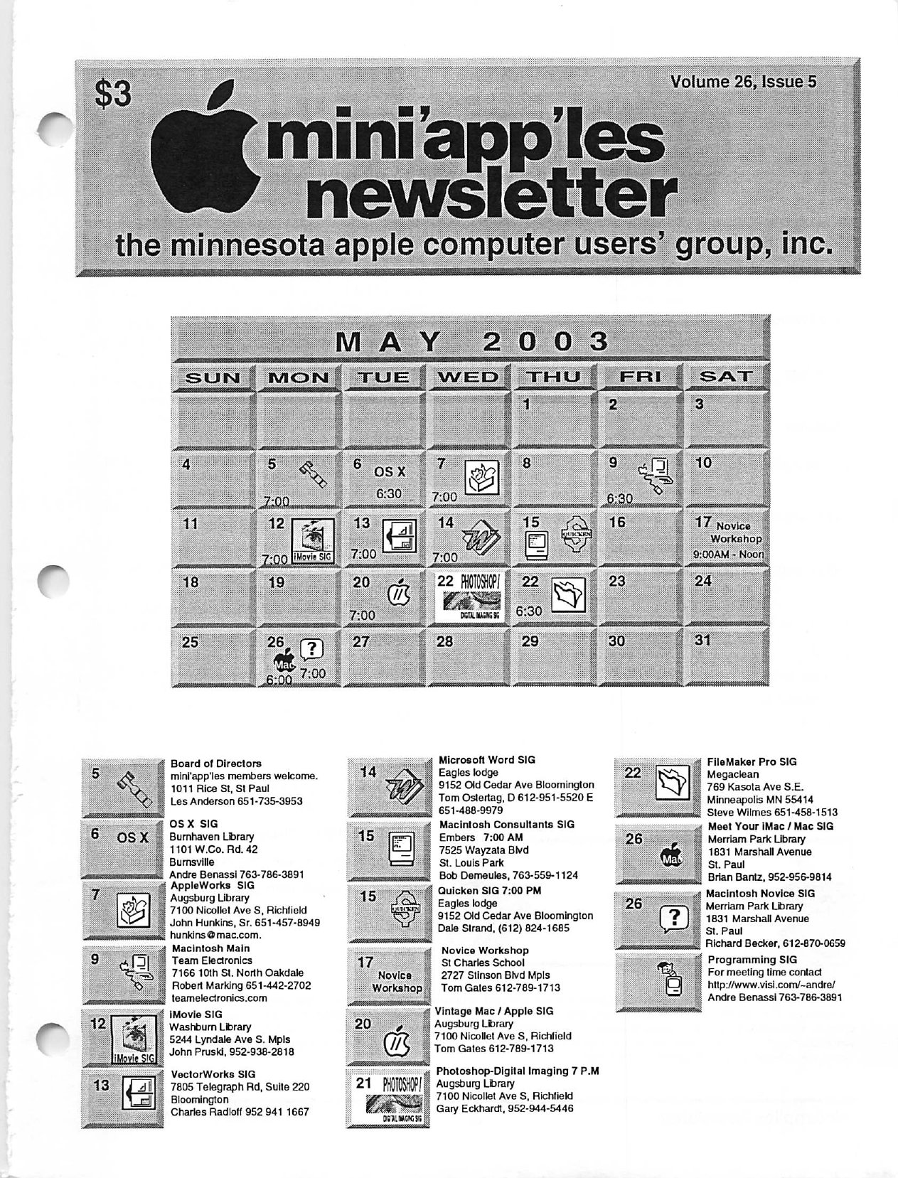 Mini'app'les Newsletter — May 2003