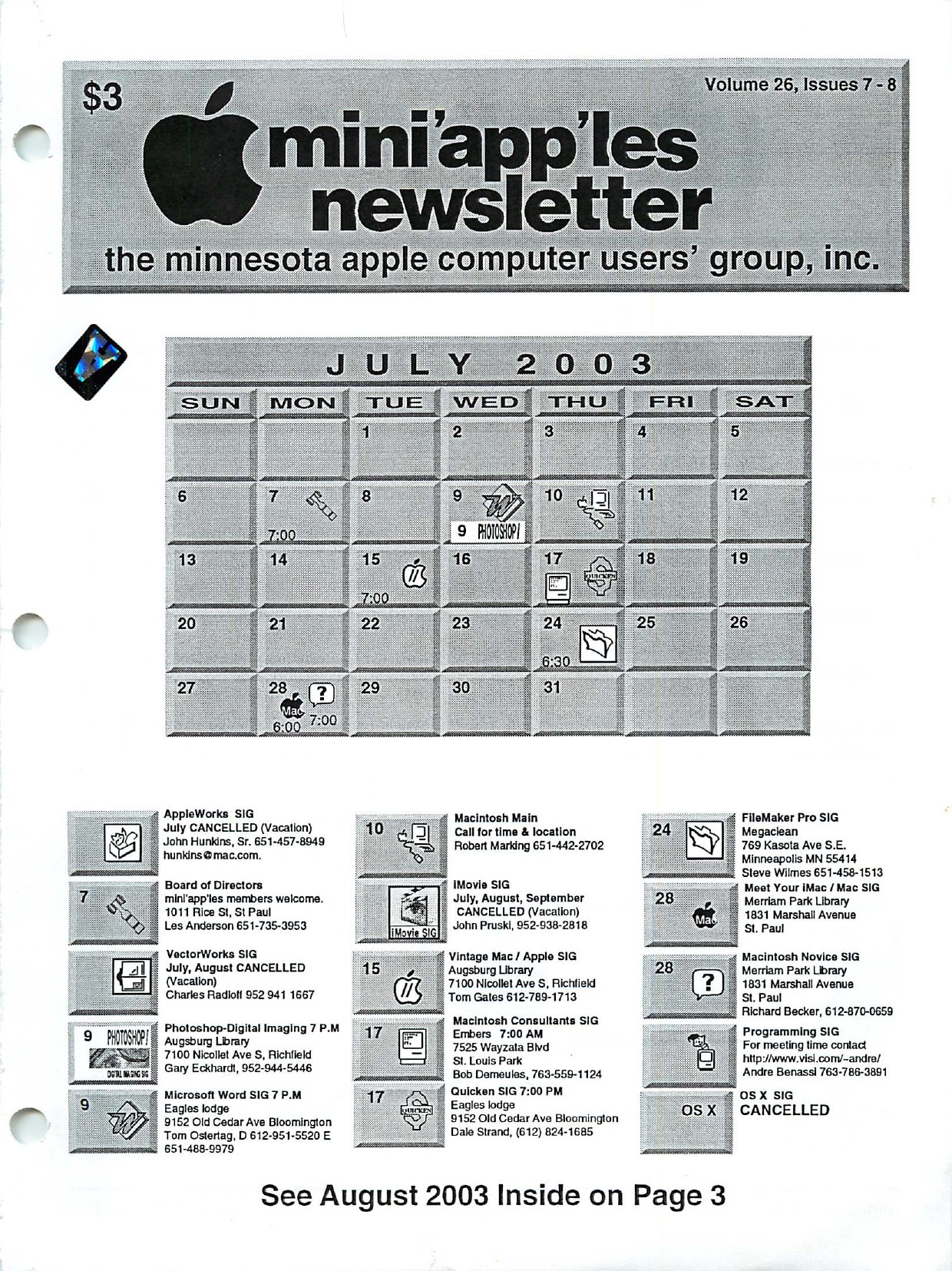 Mini'app'les Newsletter — July 2003