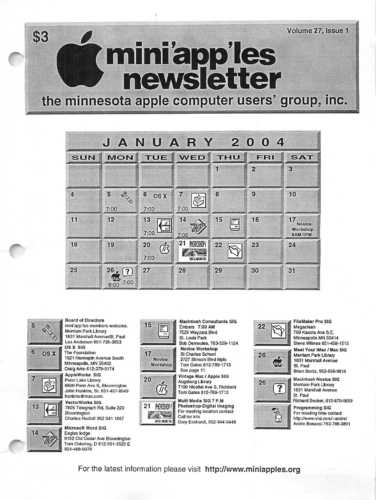 Mini'app'les Newsletter — January 2004