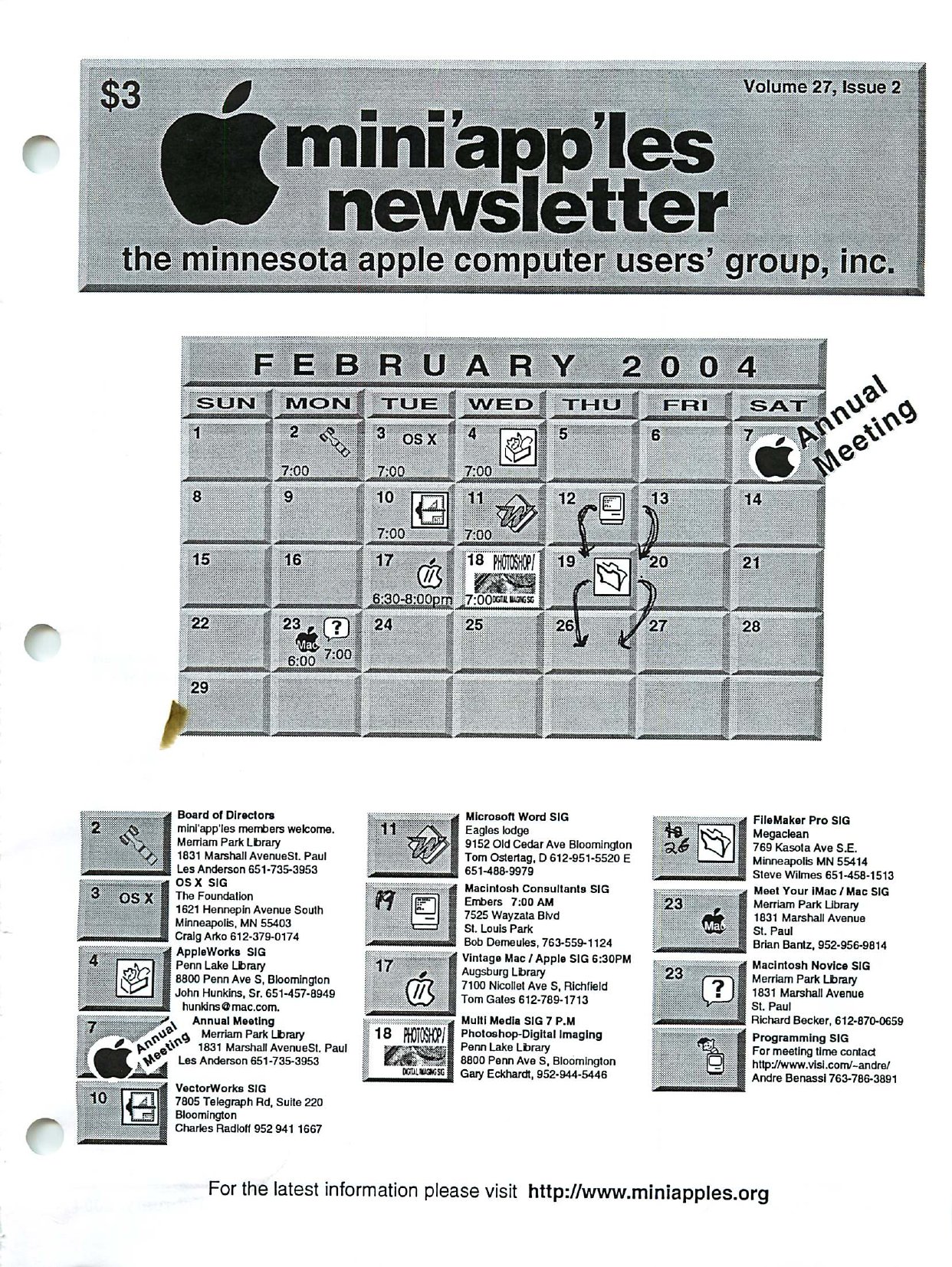 Mini'app'les Newsletter — February 2004