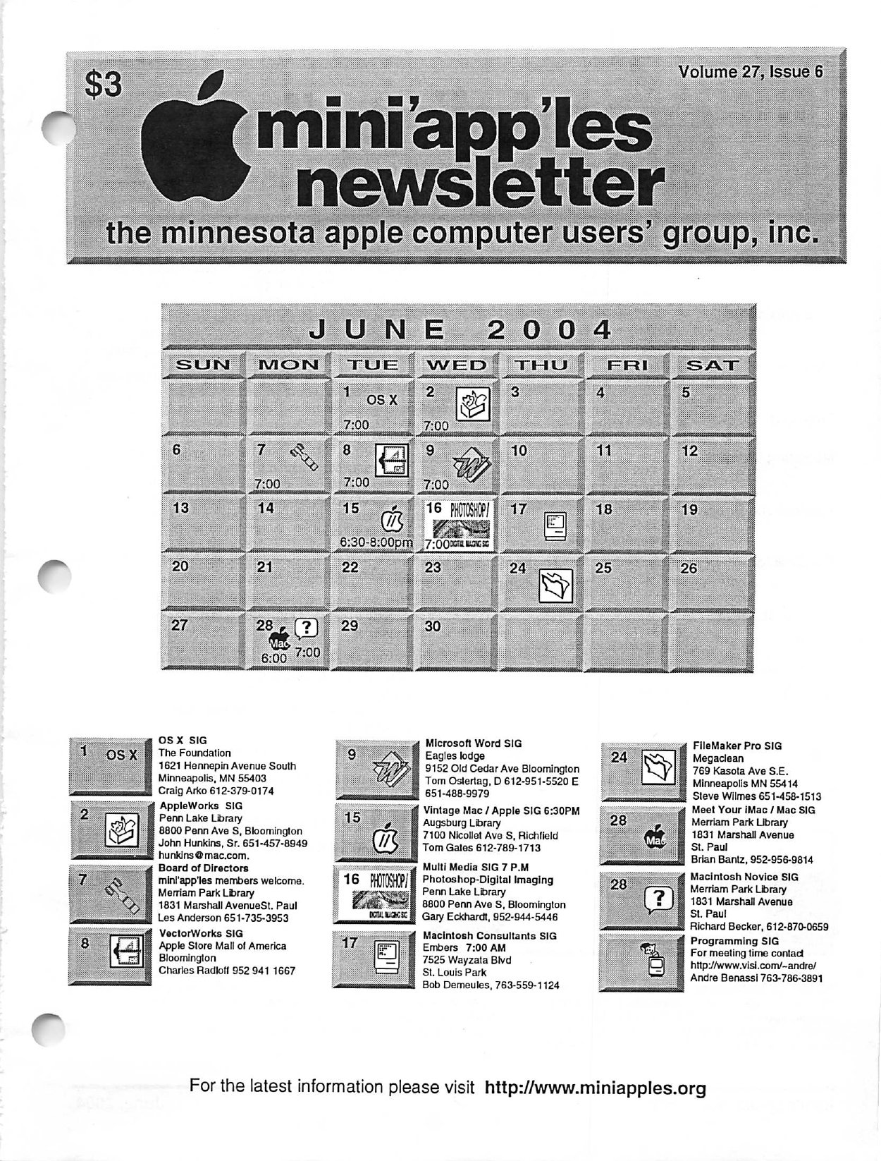 Mini'app'les Newsletter — June 2004