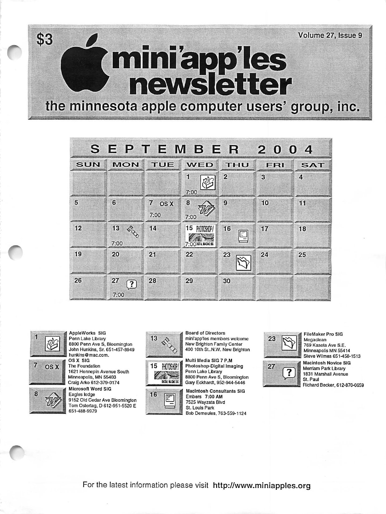 Mini'app'les Newsletter — September 2004