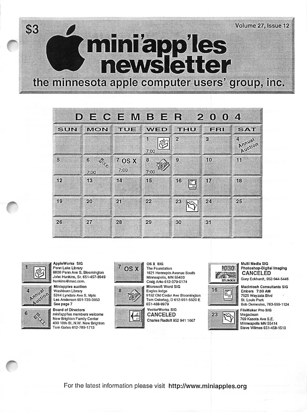 Mini'app'les Newsletter — December 2004