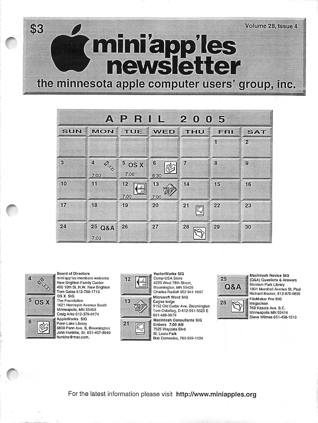Mini'app'les Newsletter — April 2005