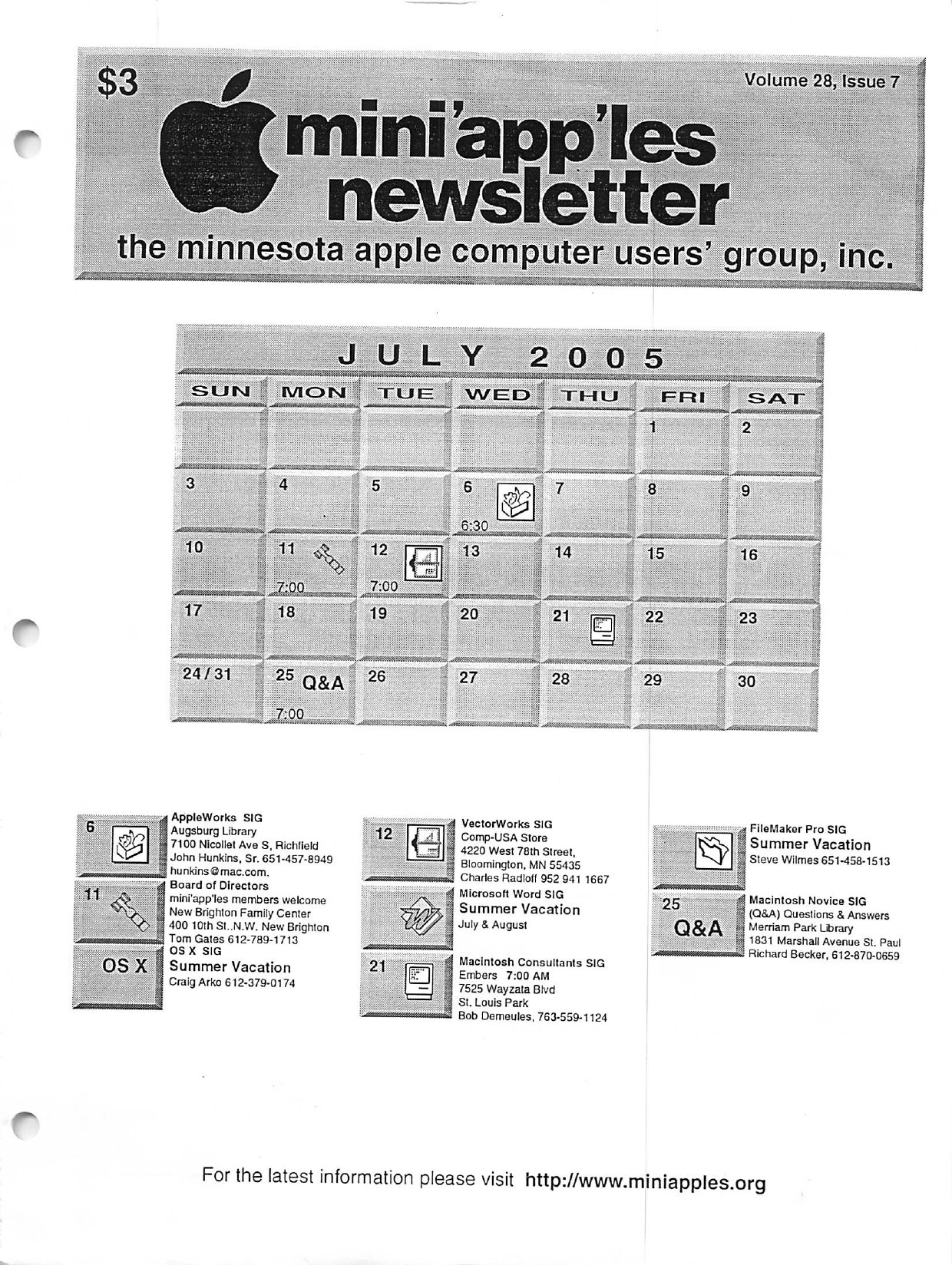 Mini'app'les Newsletter — July 2005