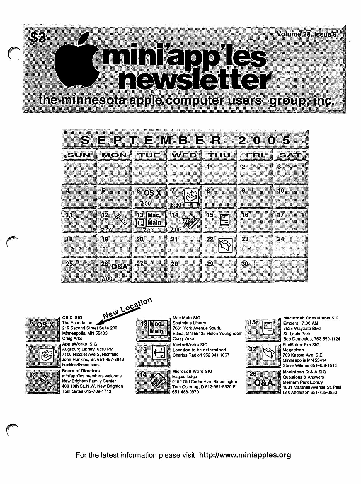 Mini'app'les Newsletter — September 2005