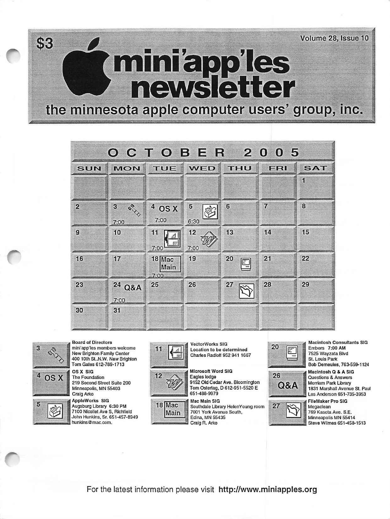 Mini'app'les Newsletter — October 2005