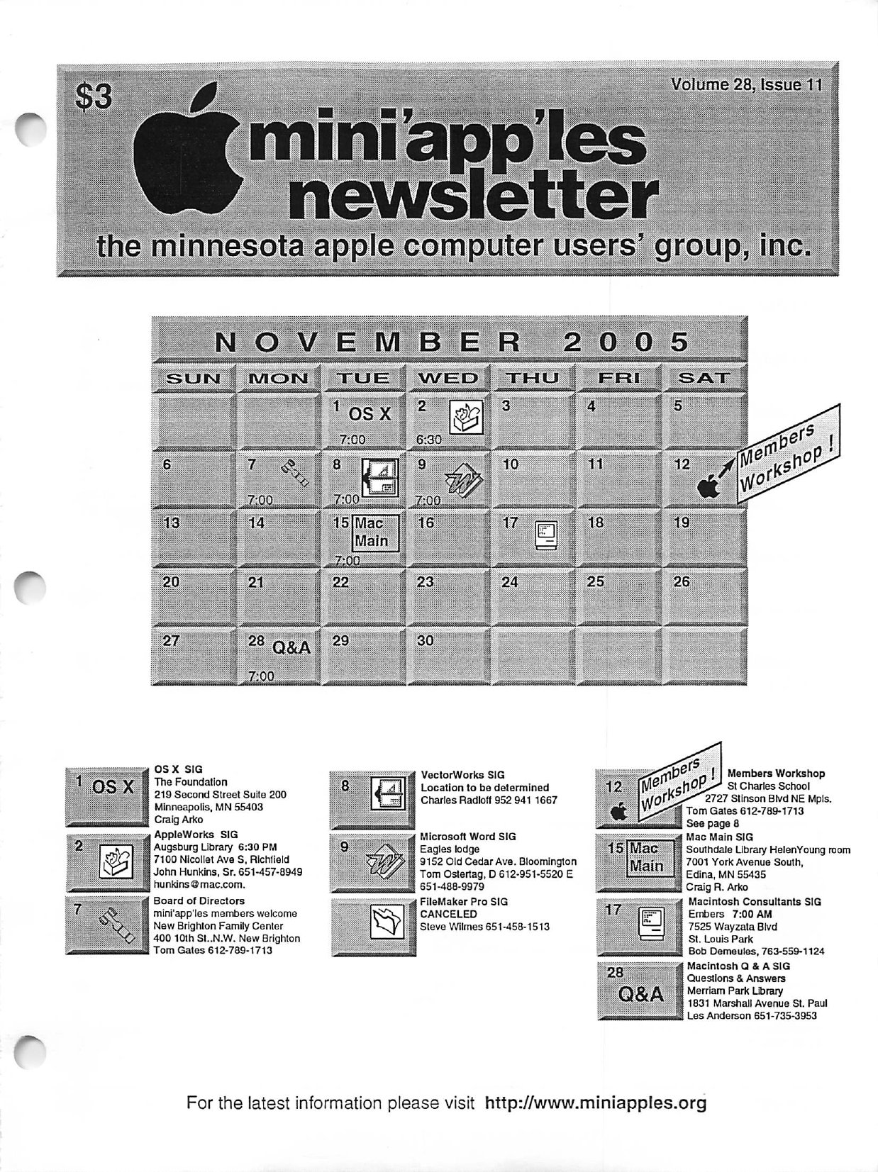 Mini'app'les Newsletter — November 2005