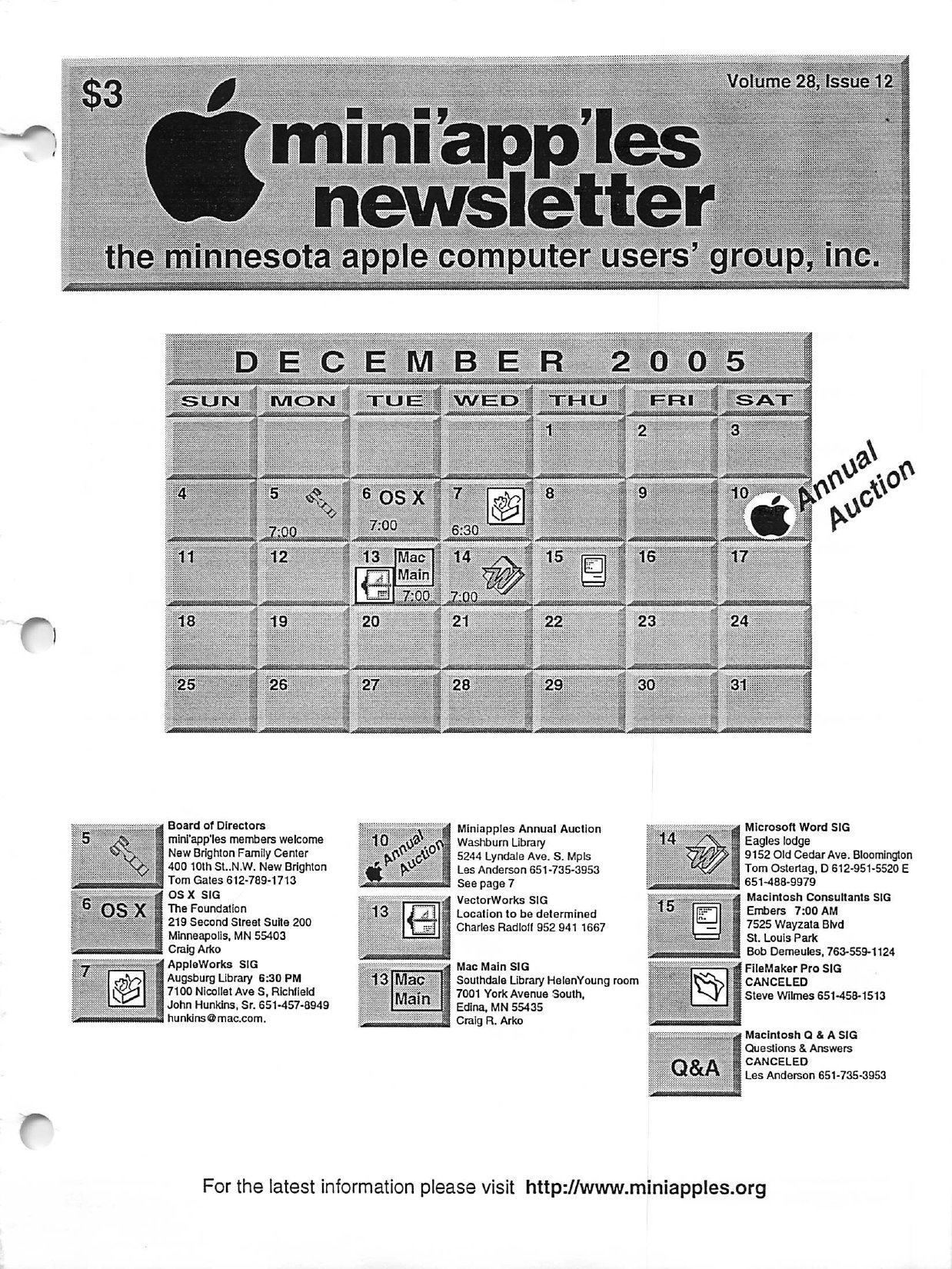 Mini'app'les Newsletter — December 2005