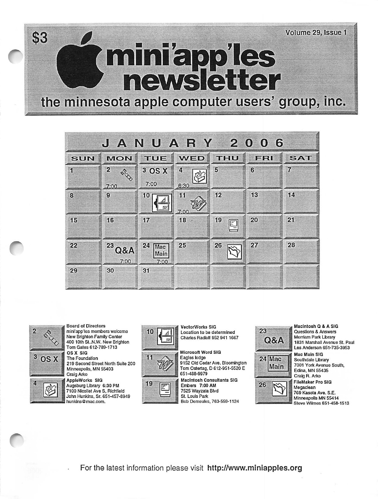 Mini'app'les Newsletter — January 2006