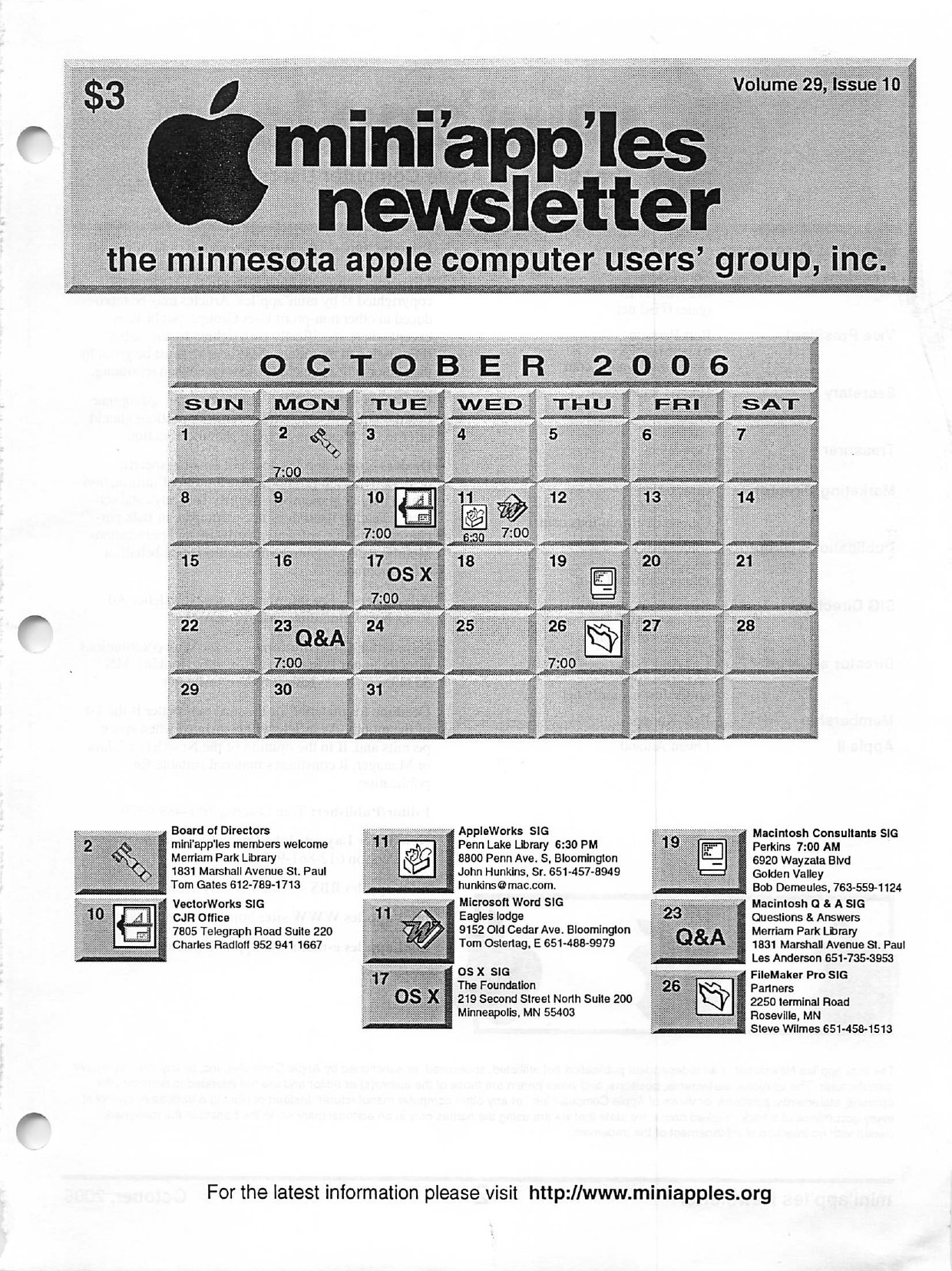Mini'app'les Newsletter — October 2006