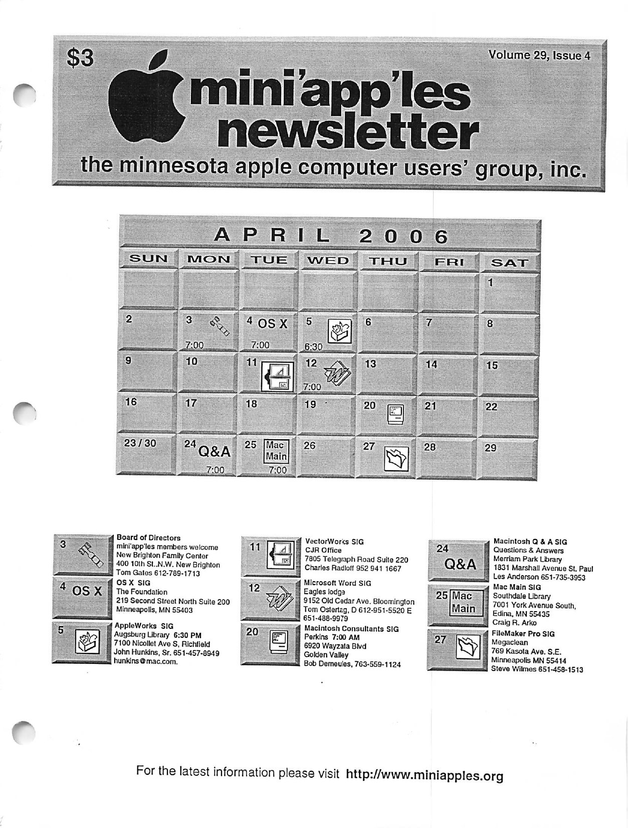 Mini'app'les Newsletter — April 2006