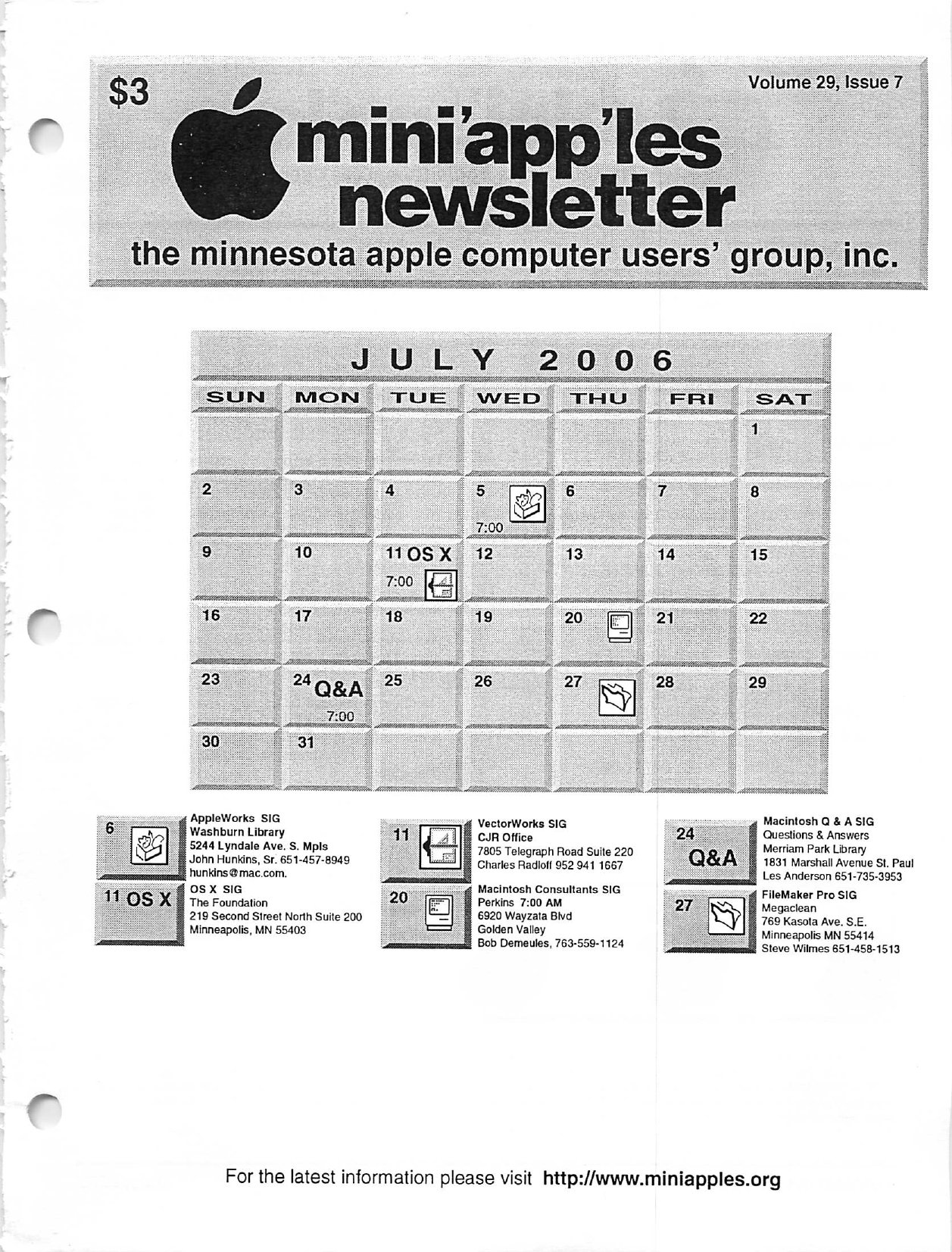 Mini'app'les Newsletter — July 2006