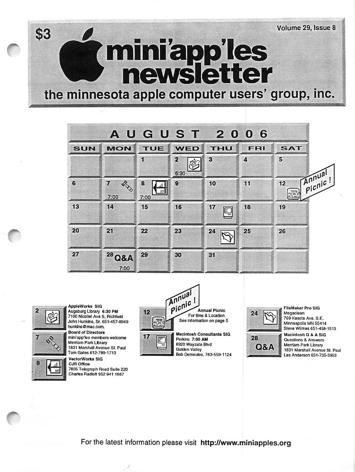 Mini'app'les Newsletter — August 2006