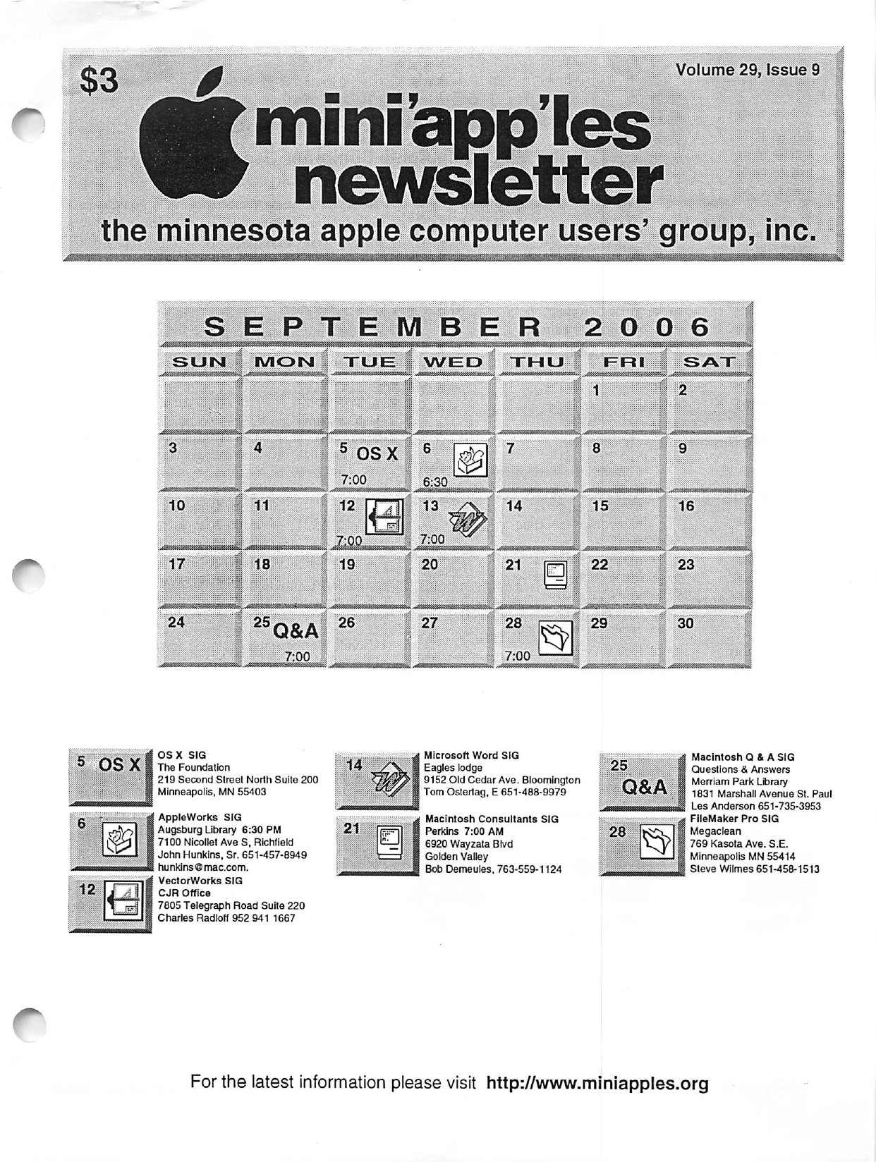 Mini'app'les Newsletter — September 2006