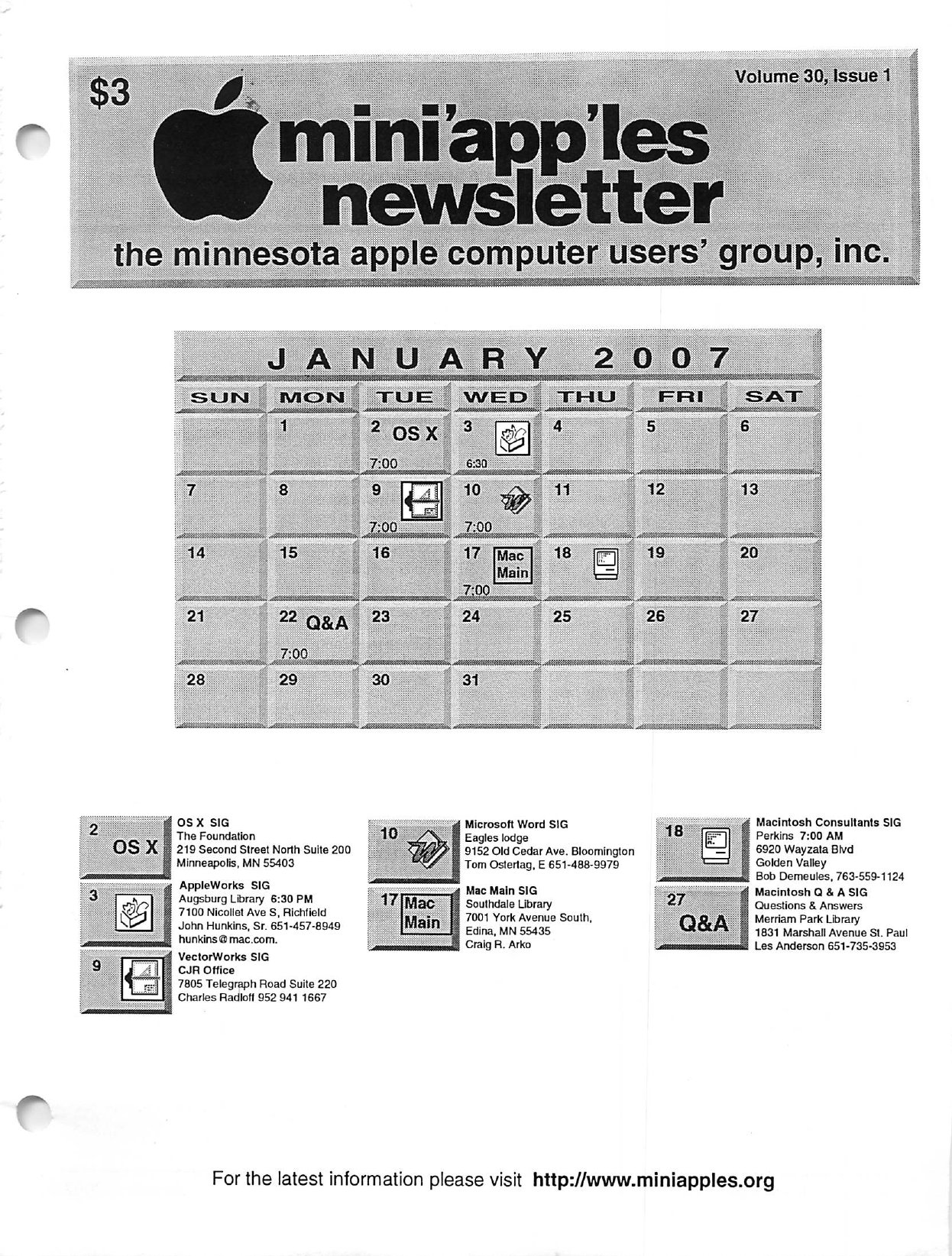 Mini'app'les Newsletter — January 2007