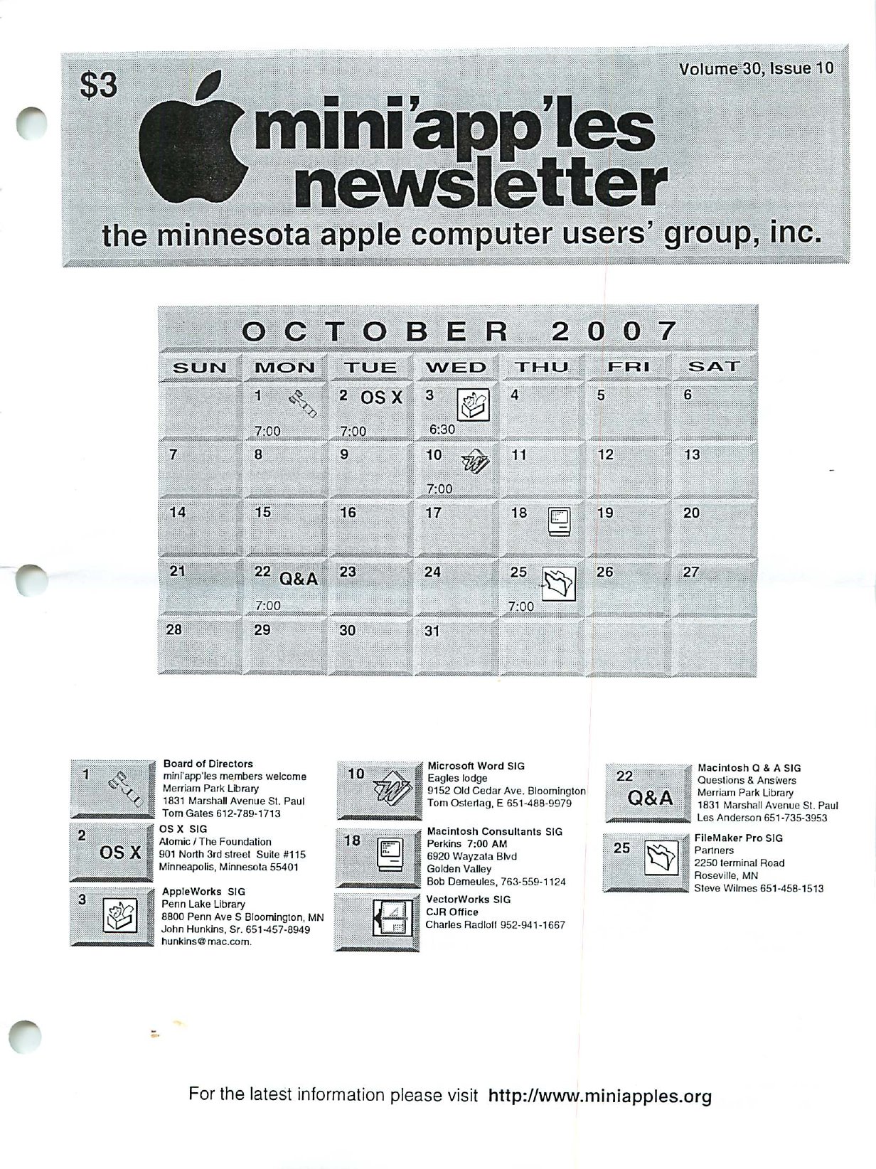 Mini'app'les Newsletter — October 2007