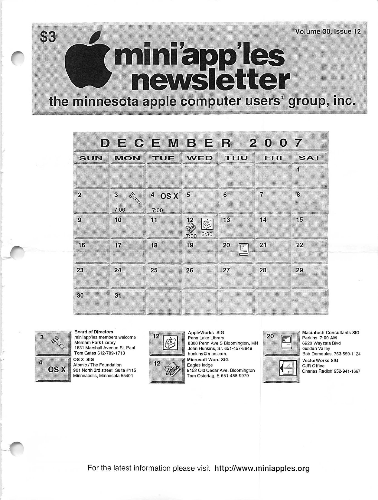 Mini'app'les Newsletter — December 2007