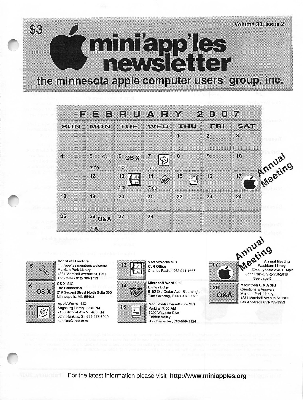 Mini'app'les Newsletter — February 2007