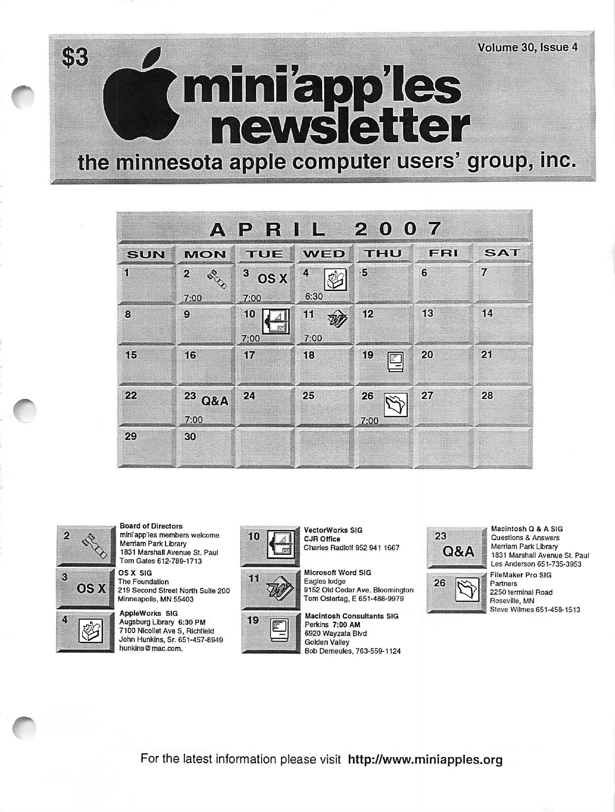 Mini'app'les Newsletter — April 2007