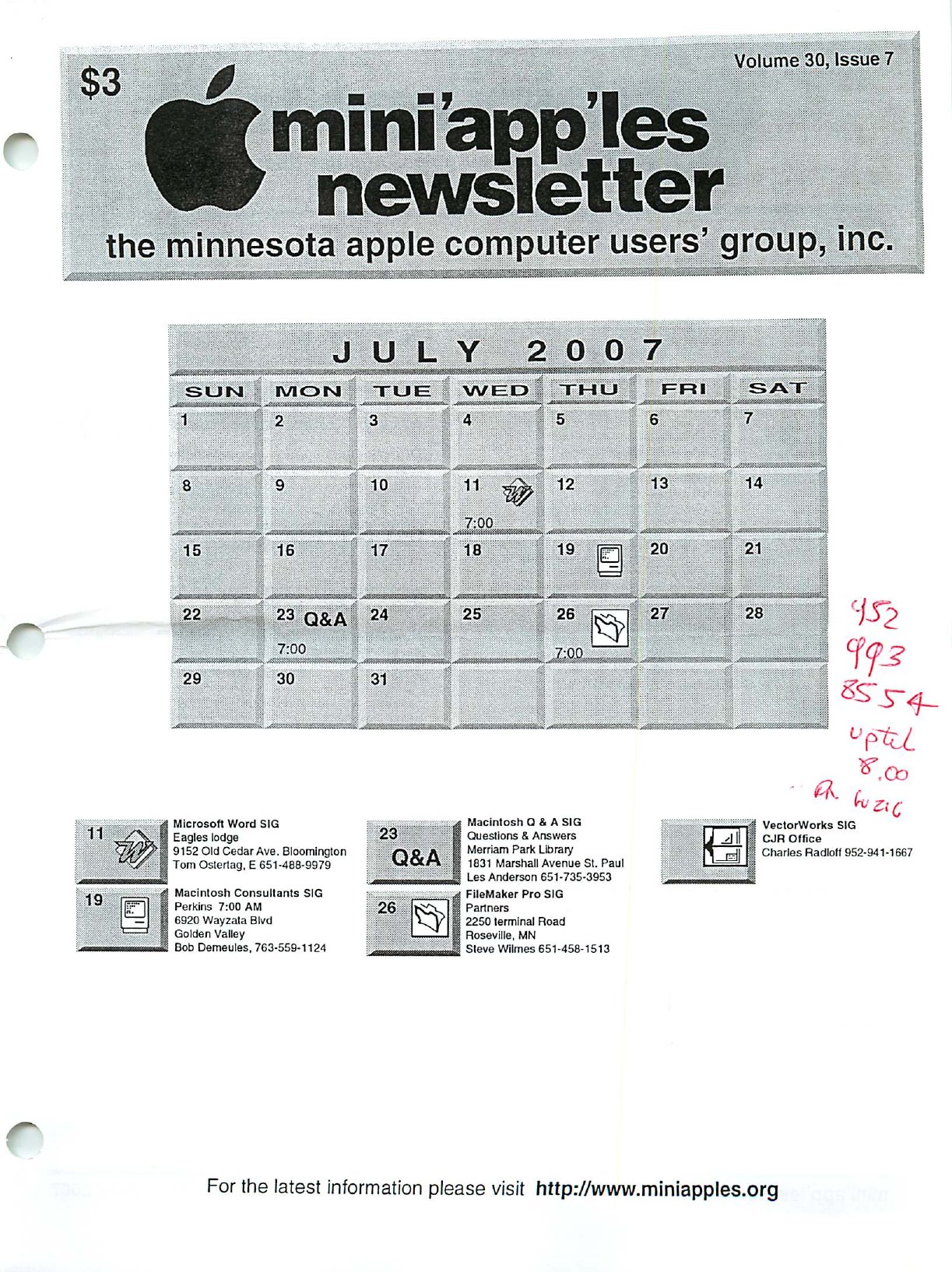 Mini'app'les Newsletter — July 2007