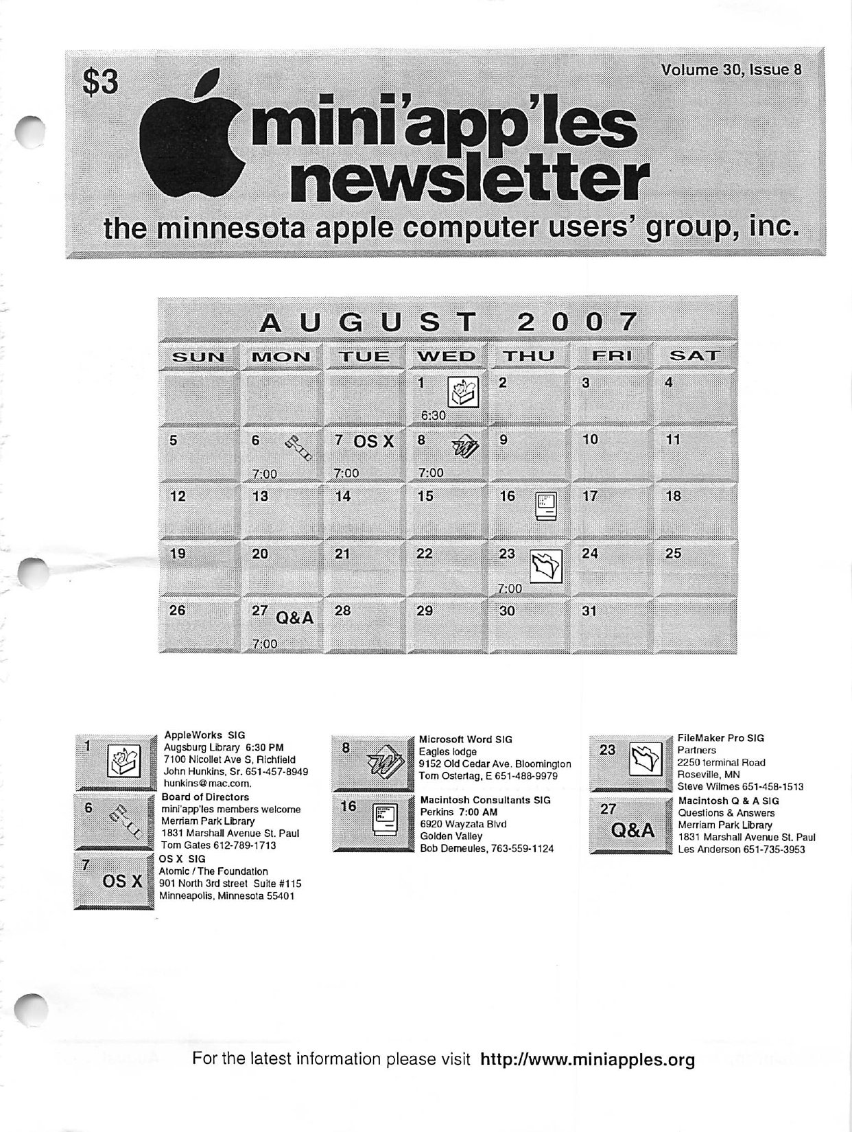Mini'app'les Newsletter — August 2007