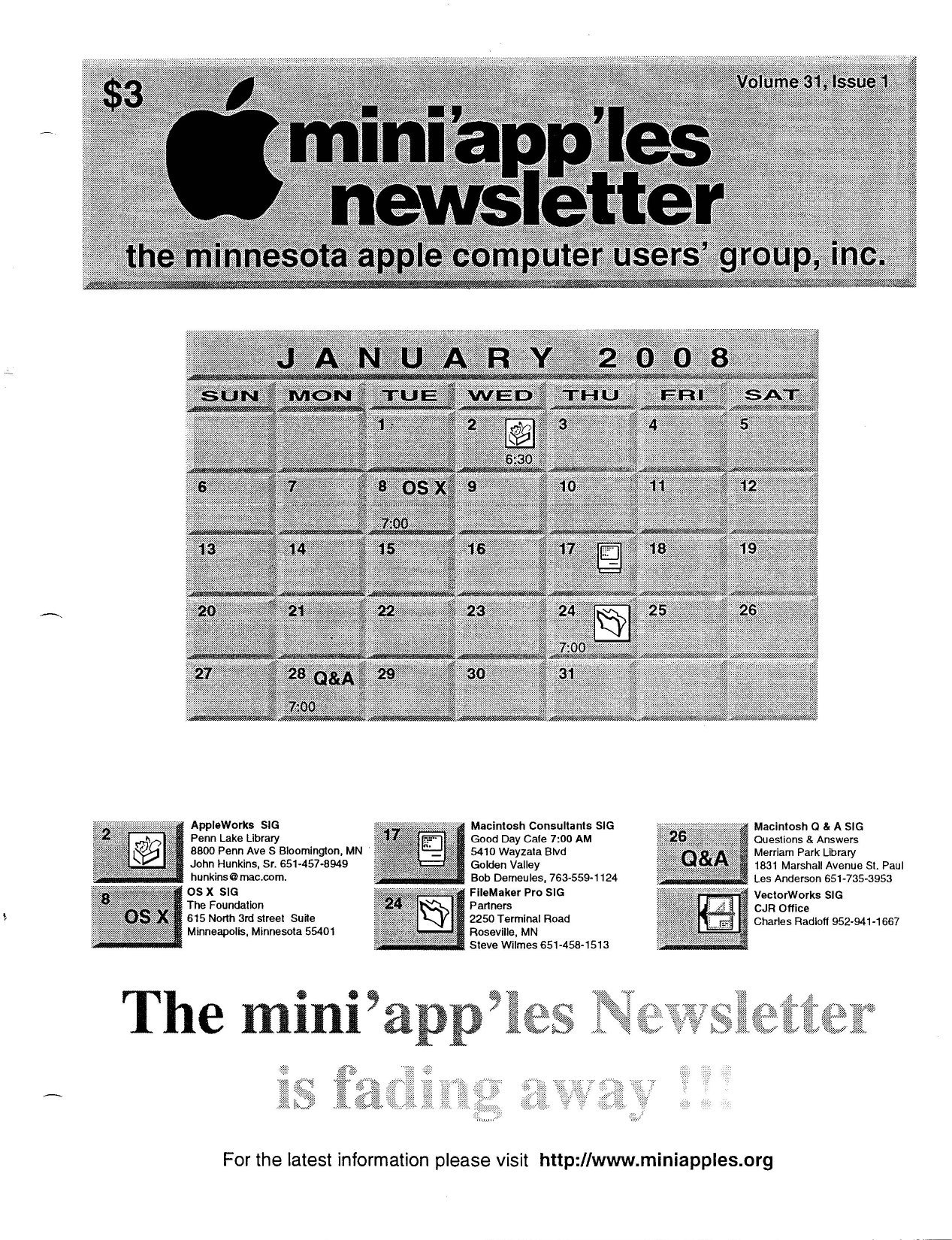 Mini'app'les Newsletter — January 2008