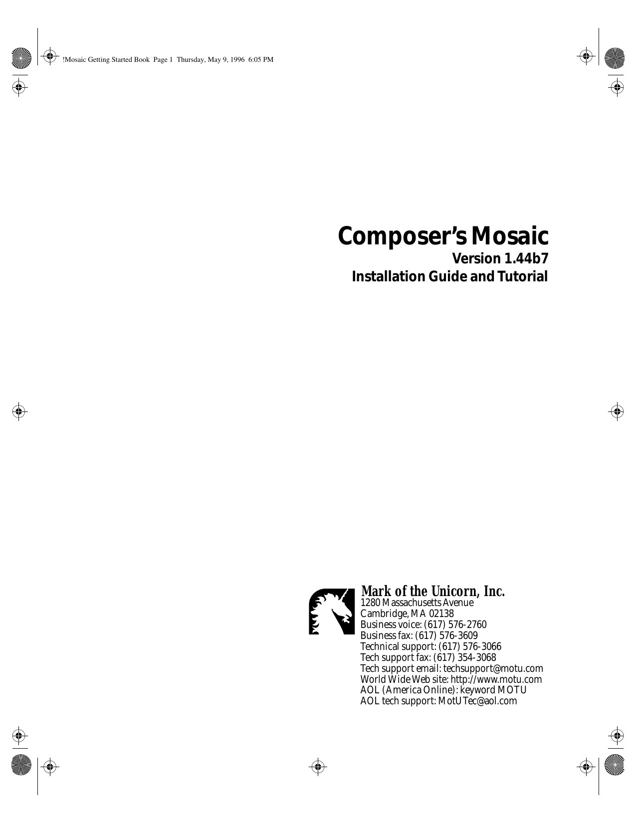 Mosaic 1.44b8 Read Me