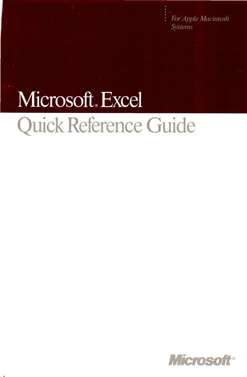 MS Excel 2.2 Quick Ref