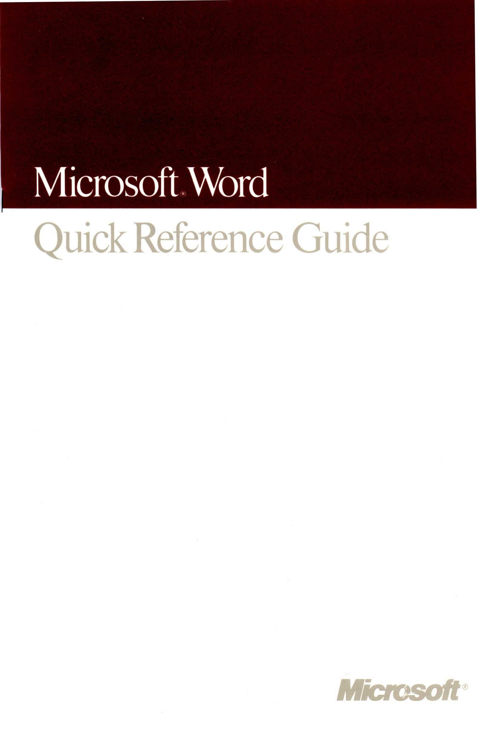 MS Word 4 Mac Quick Ref