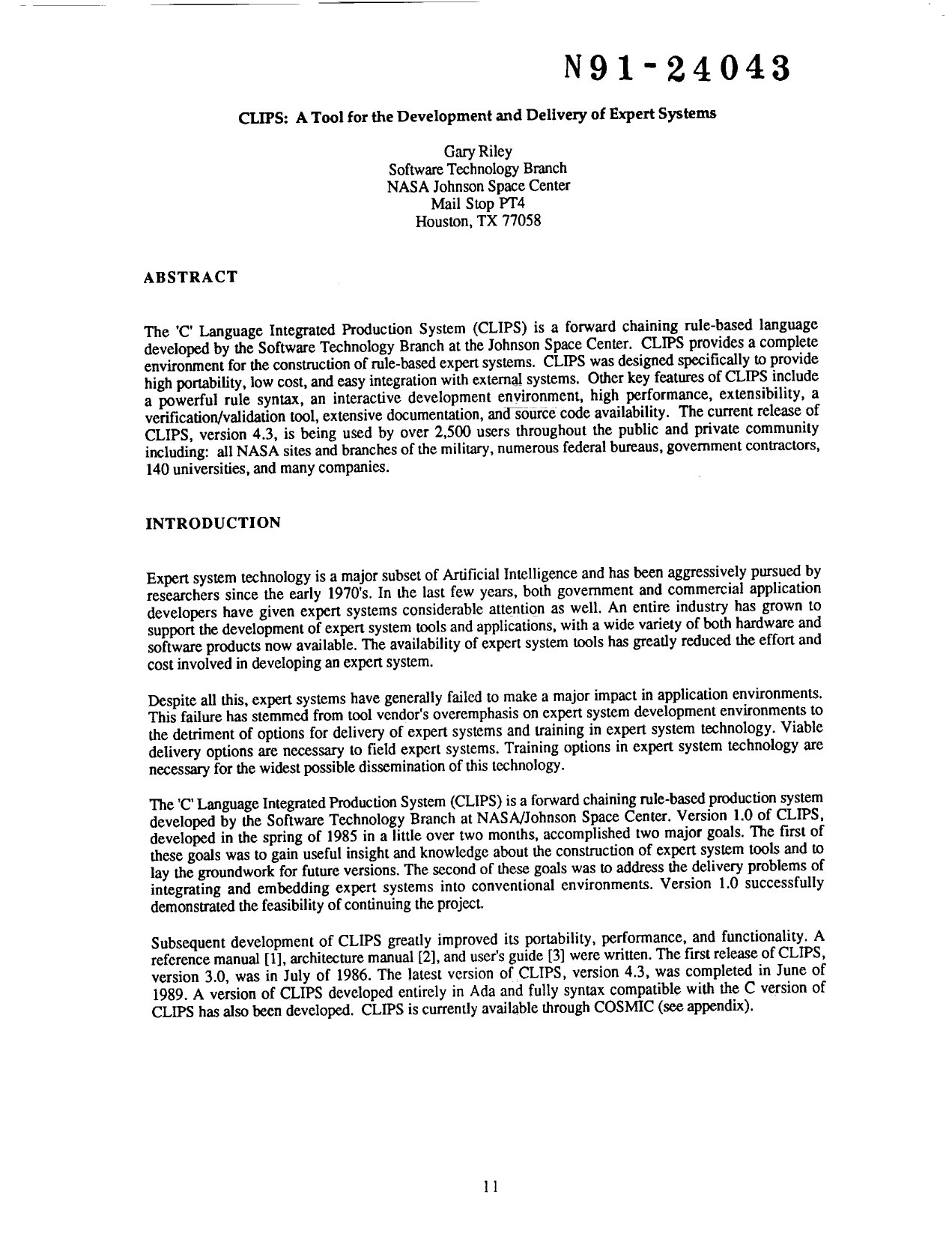 NASA CLIPS conference paper 19910014730