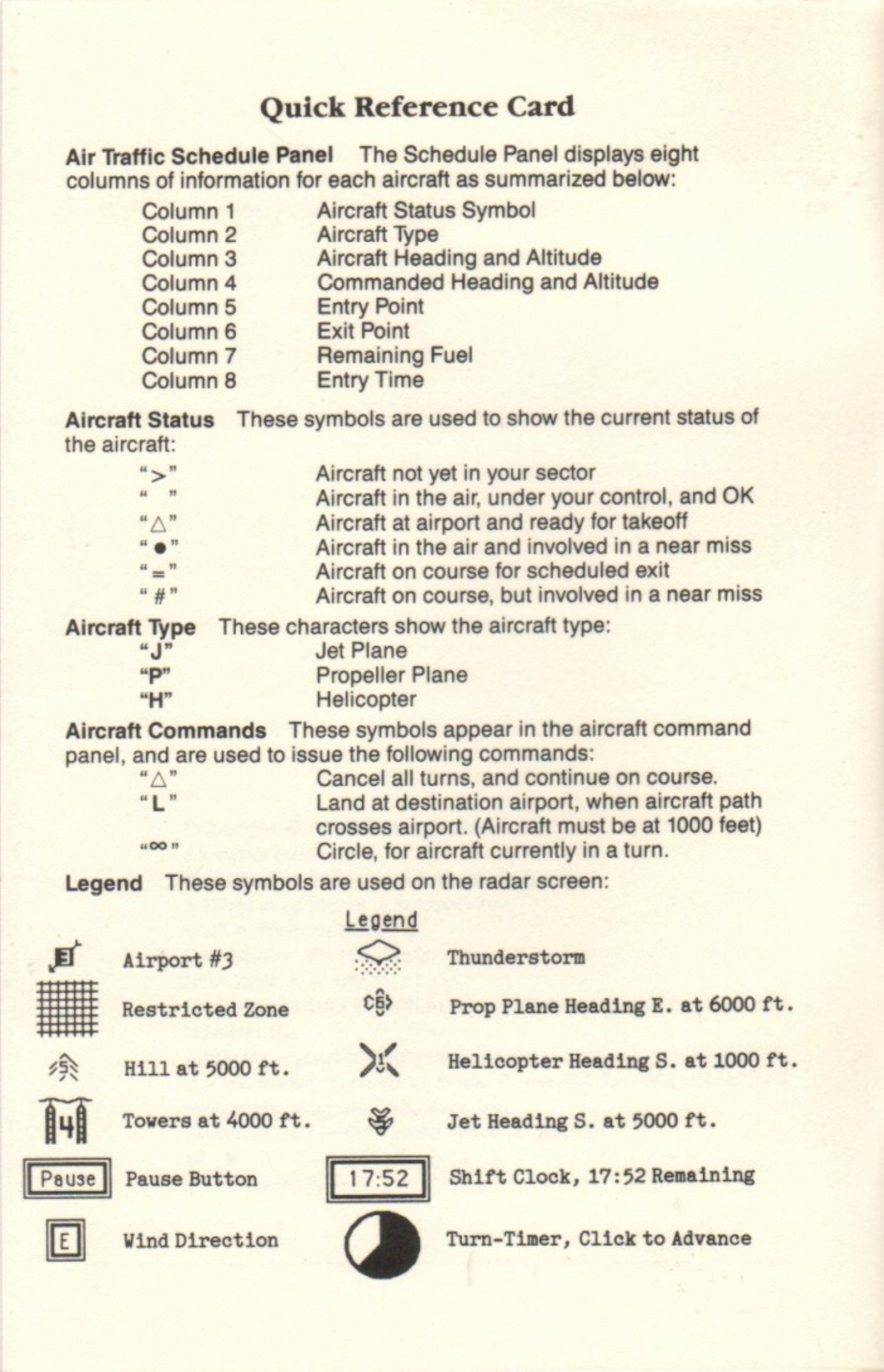 Near Miss ReferenceCard