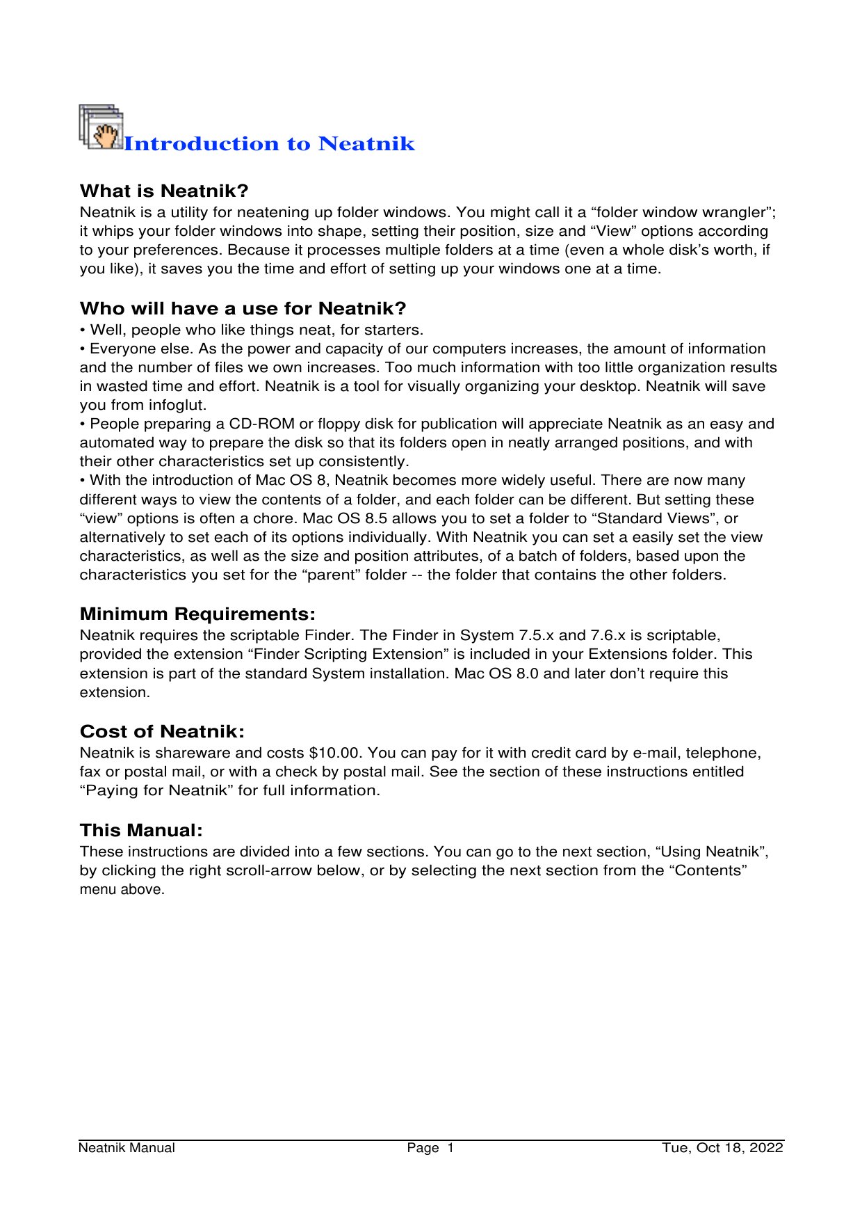 Neatnik Manual 0