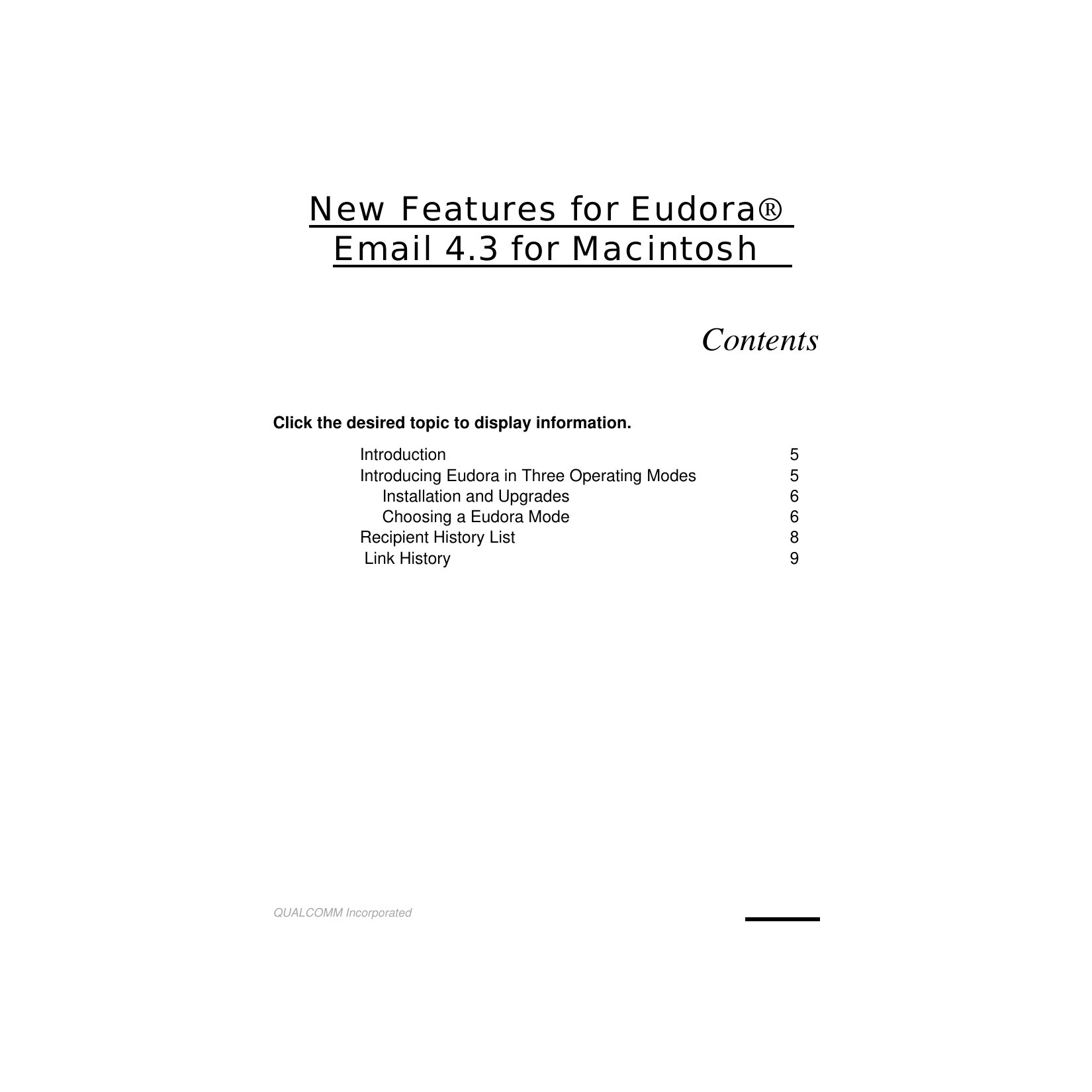 New Features Eudora 43