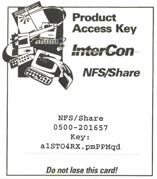NFS Share product access key