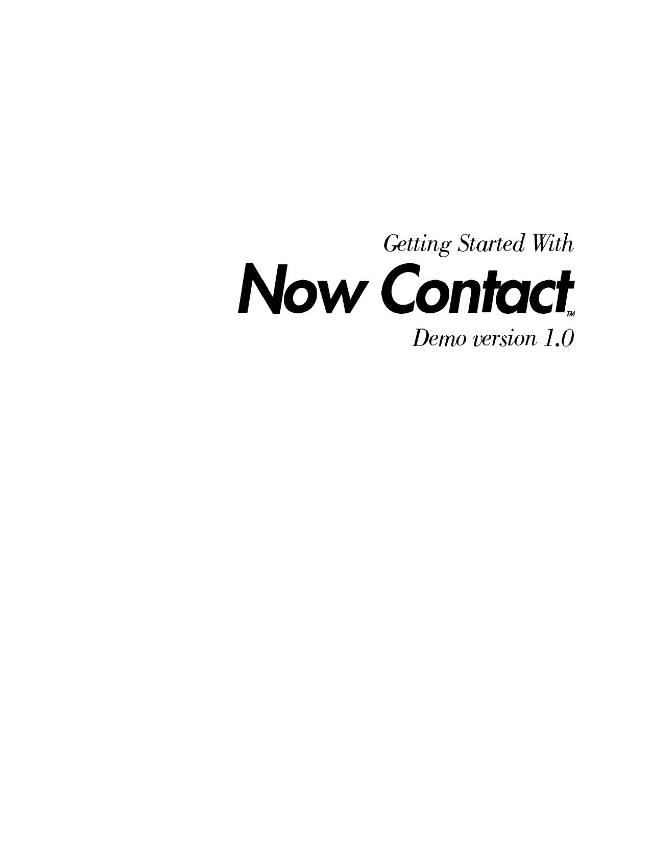 Now Contacttm Tutorial