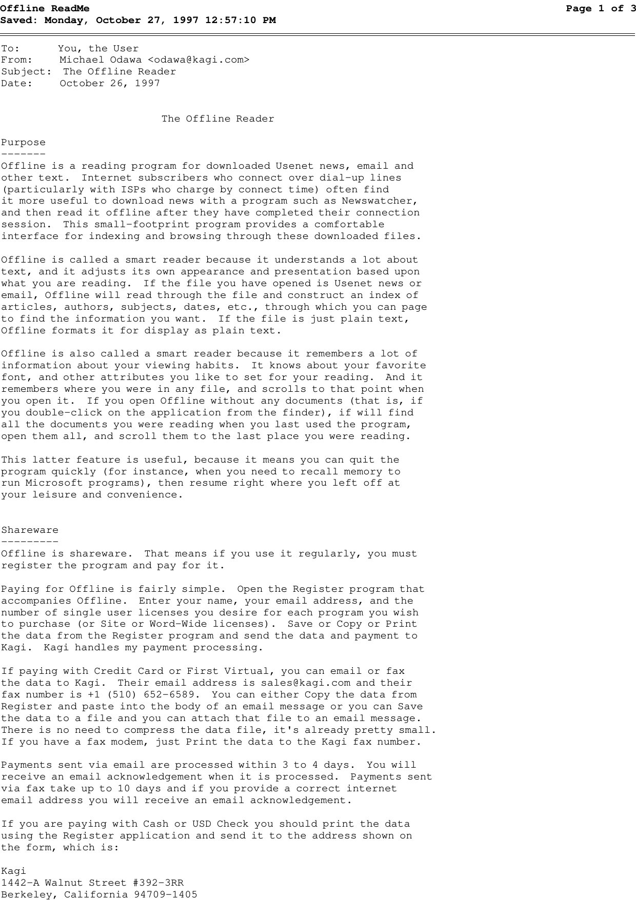 Offline ReadMe