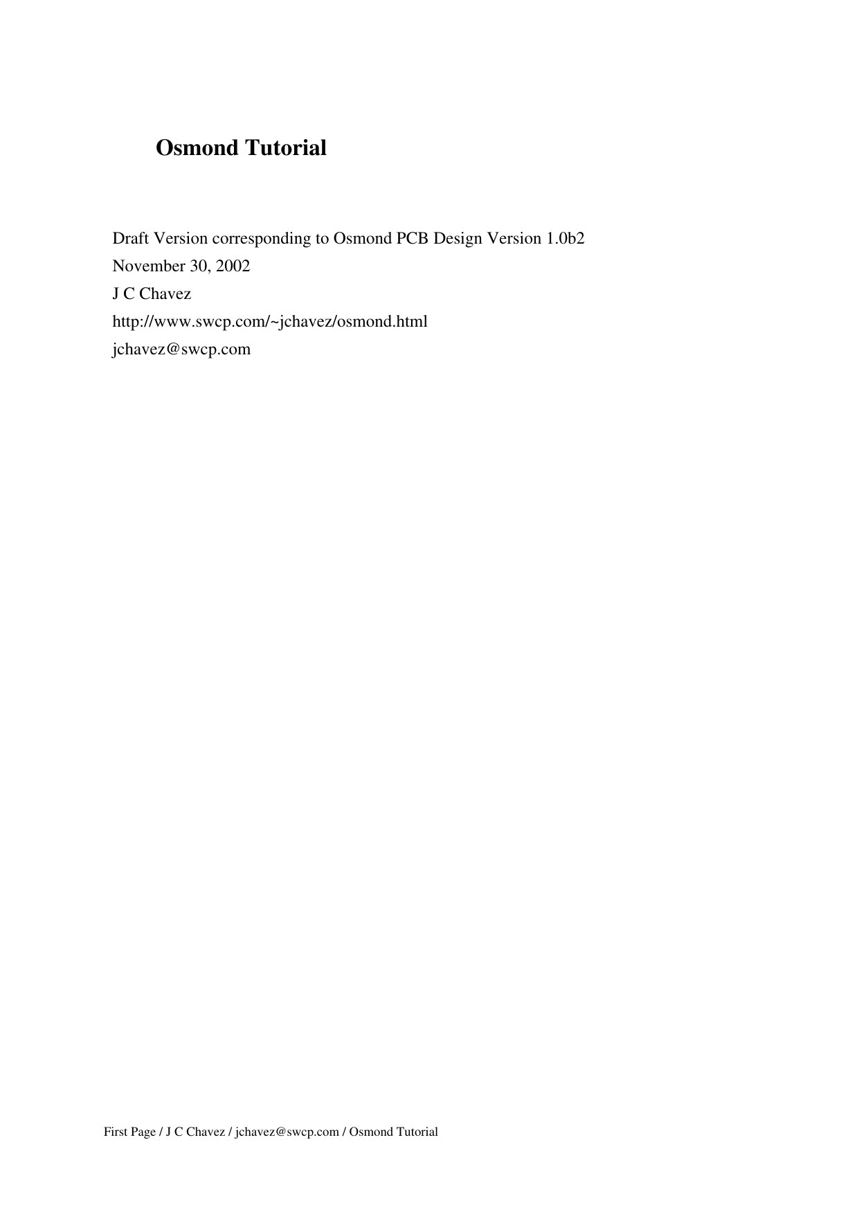 Osmond Tutorial