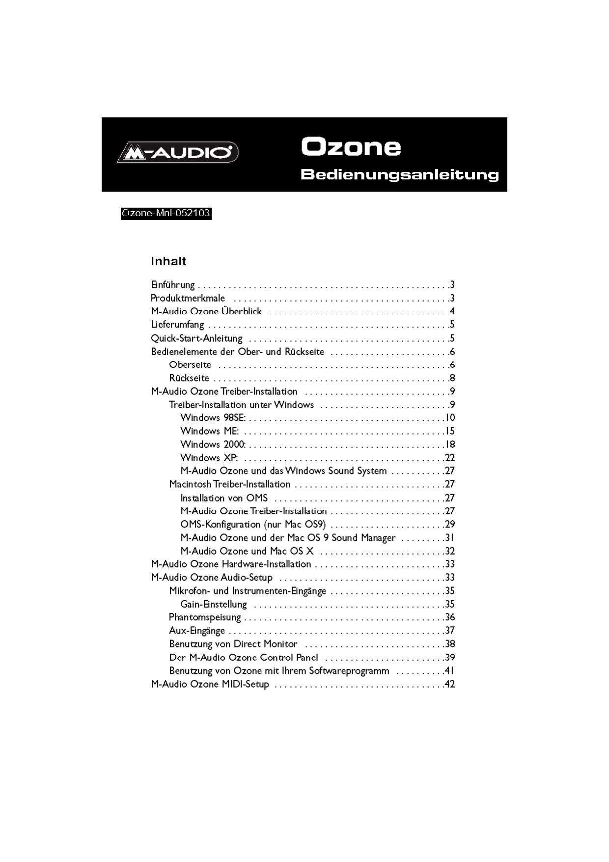 Ozone Manual DE