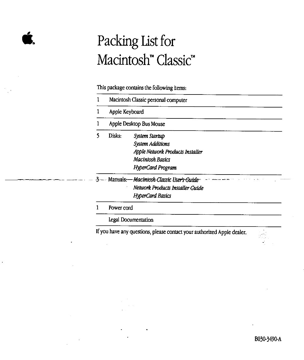 Packing List Classic B030 3490 A ebook