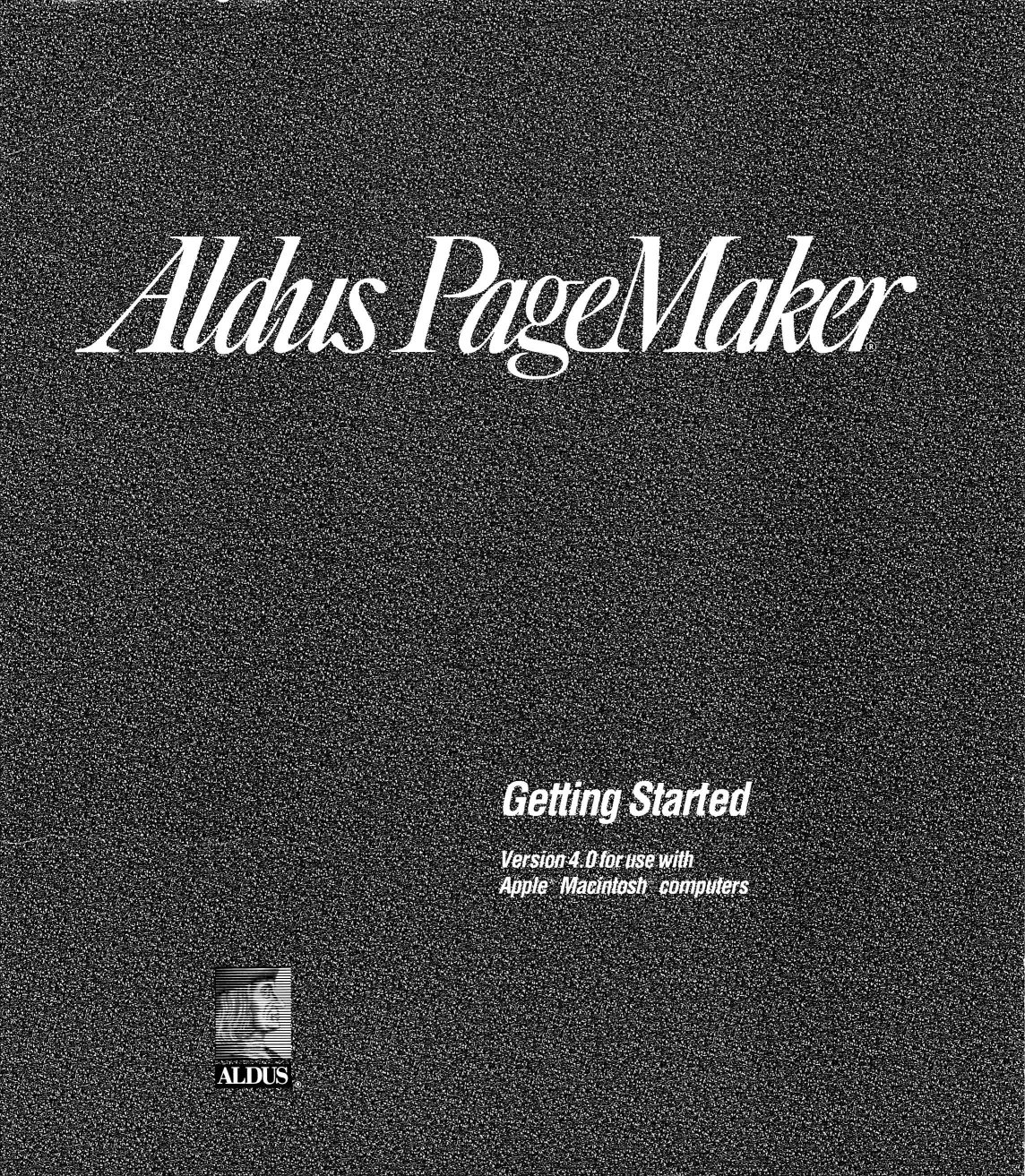 PageMaker 4.0 Getting Started