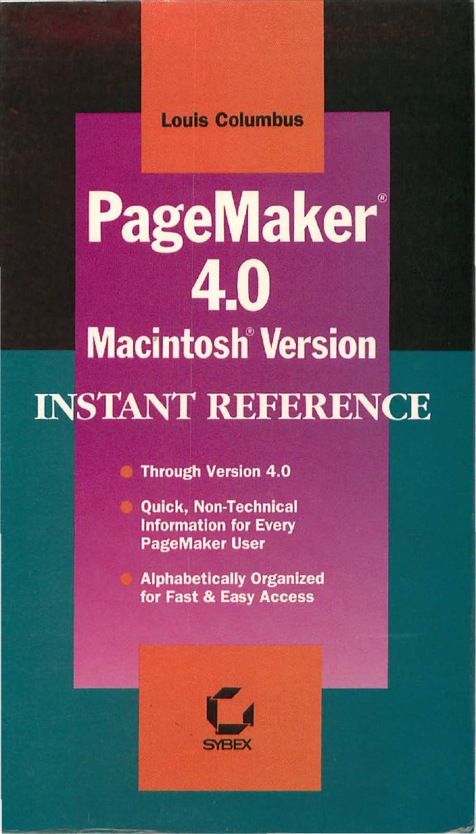 PageMaker 4.0 Macintosh Version Instant Reference 1991