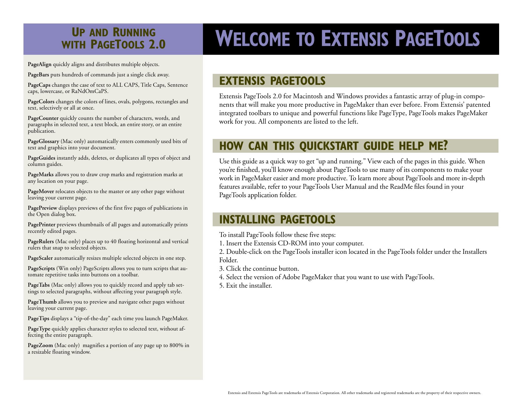 PageTools QuickStart Guide