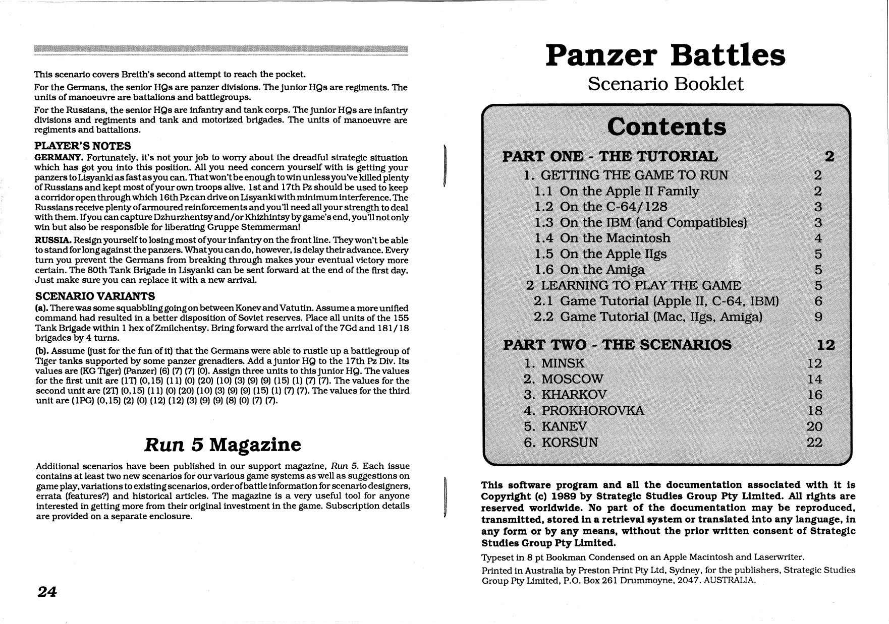 Panzer Battles Scenarios