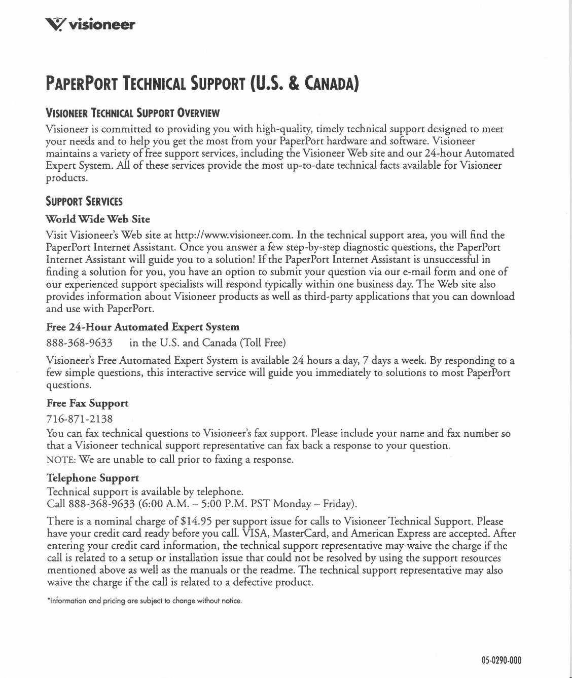 PaperPort technical support