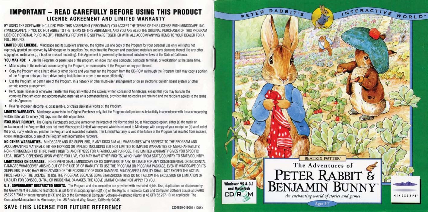Peter Rabbit manual