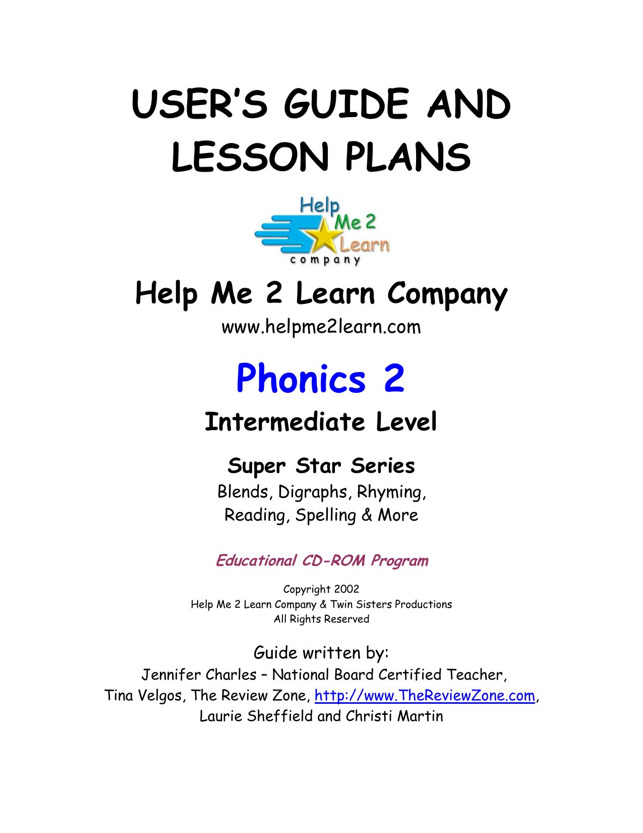Phonics 2 user guide sample