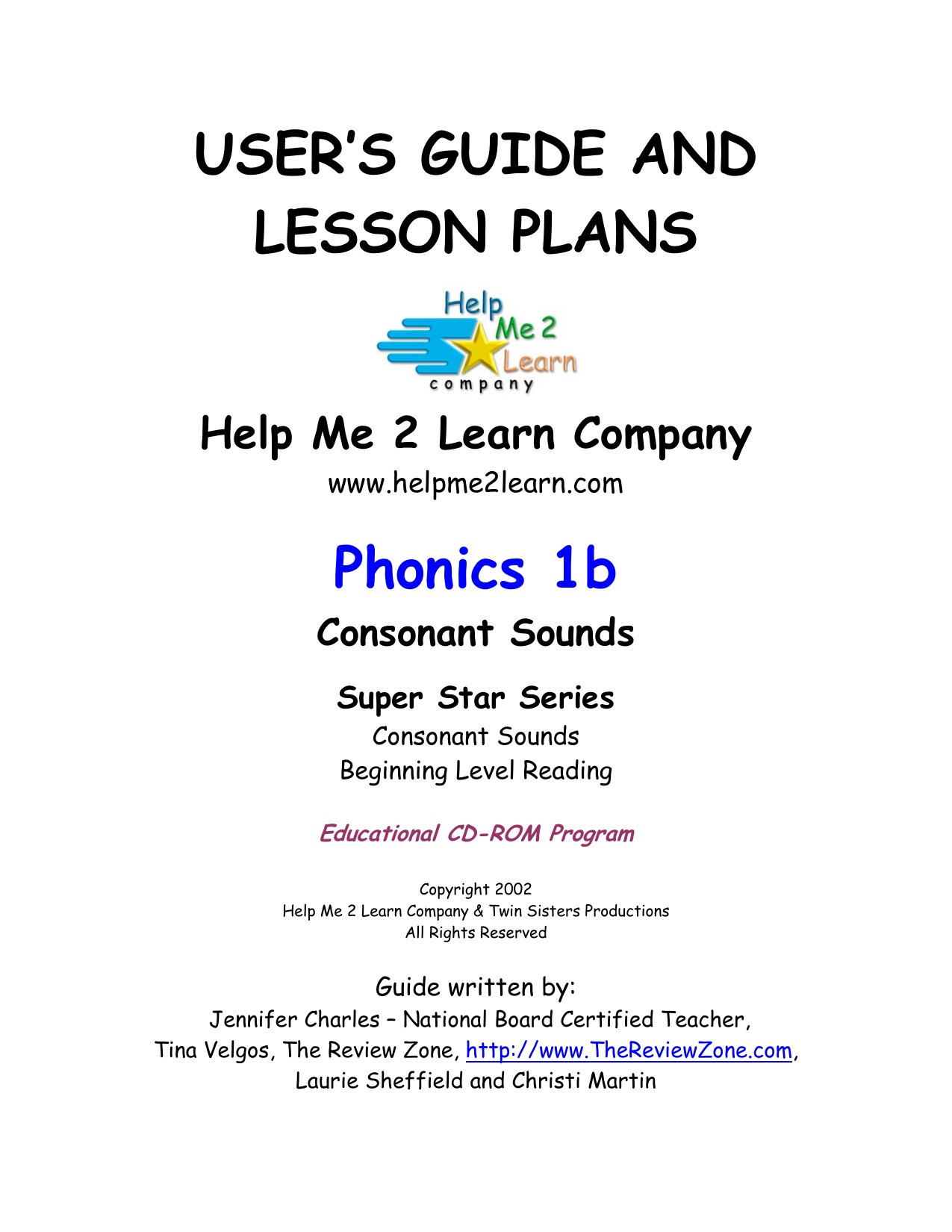 Phonics1b User Guide sample