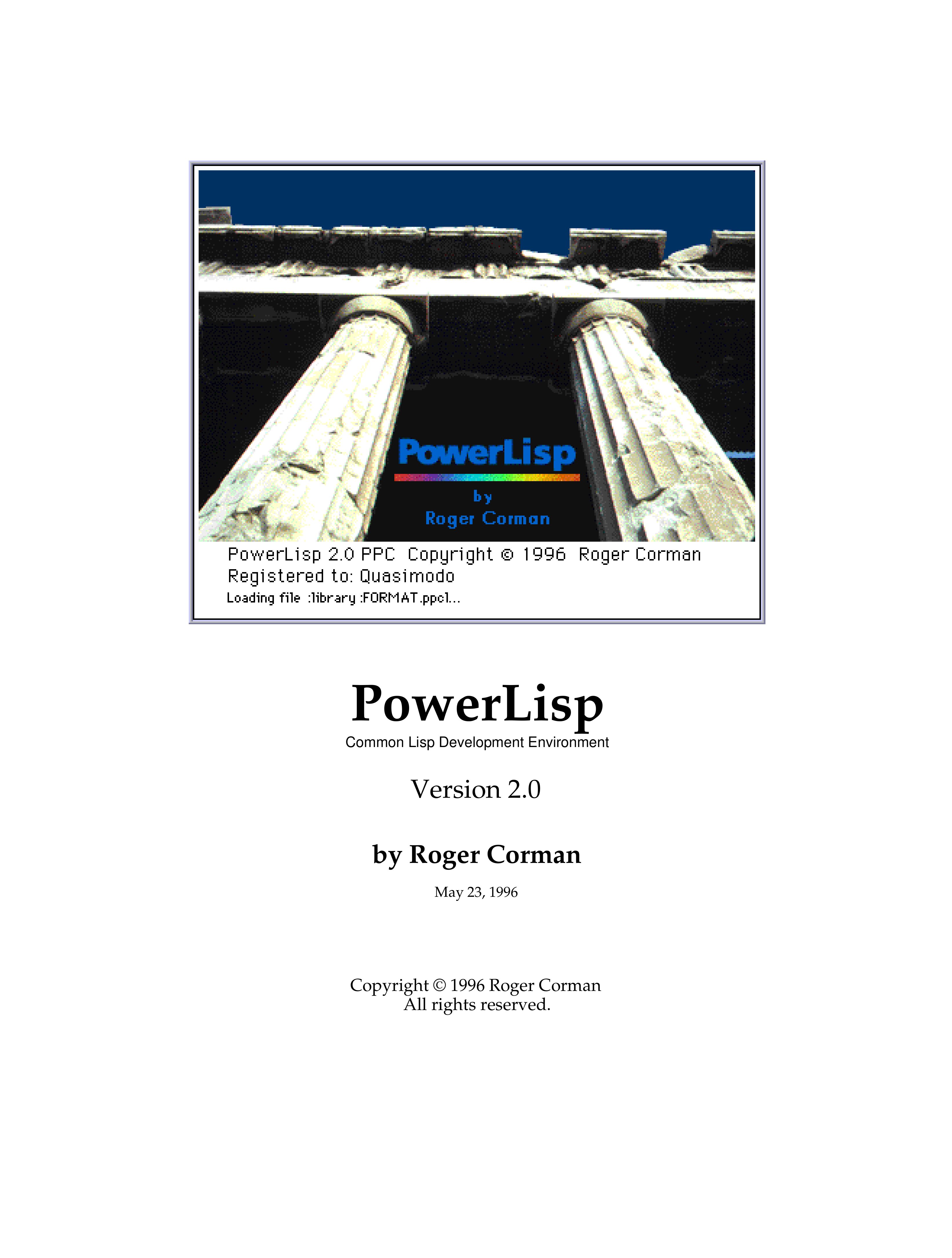 PowerLisp 2 0 User Guide